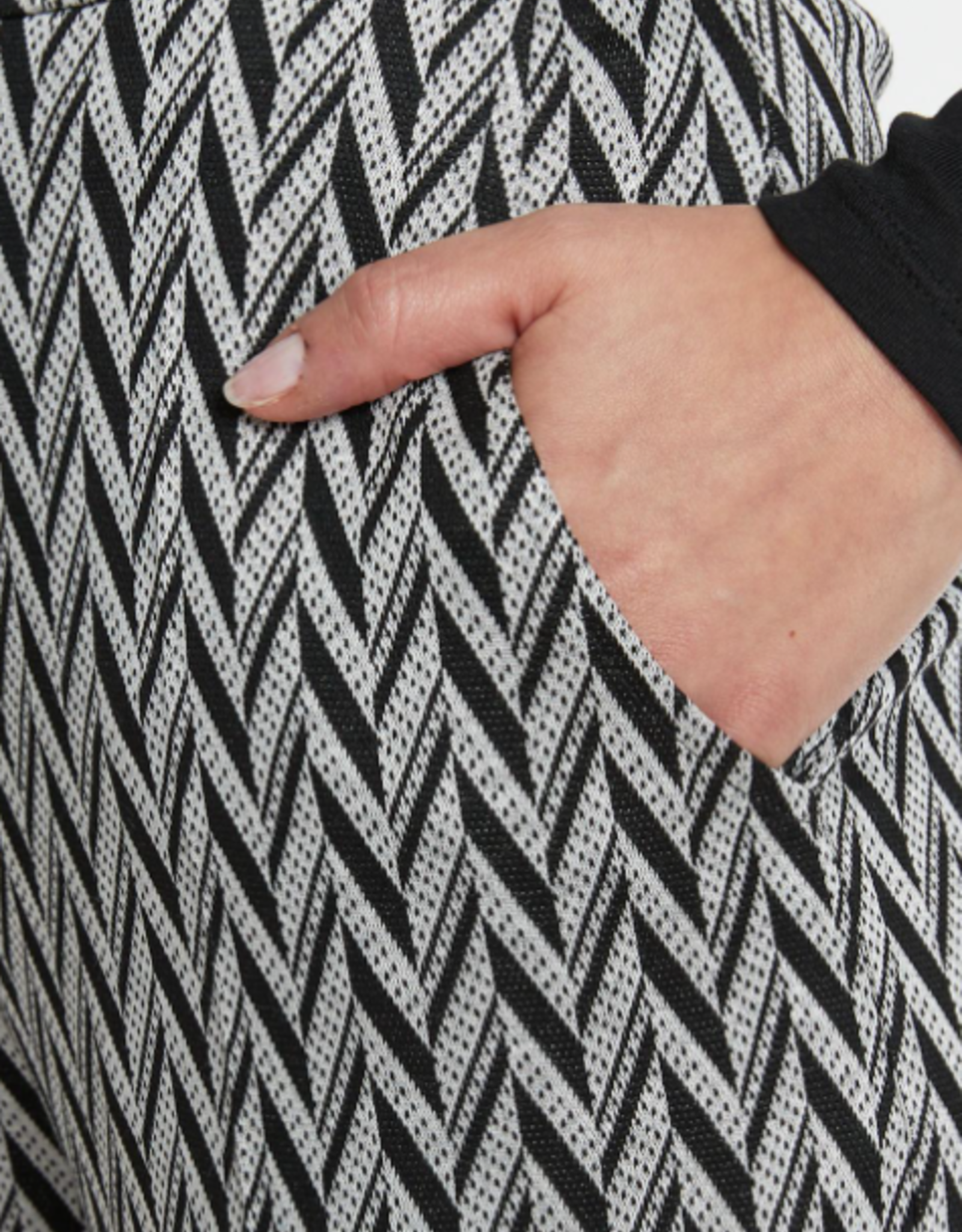 Ana Alcazar Pantalon Shasia Herringbone Zwart Wit