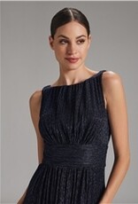 Swing Gepliseerde Metalic Navy Jurk