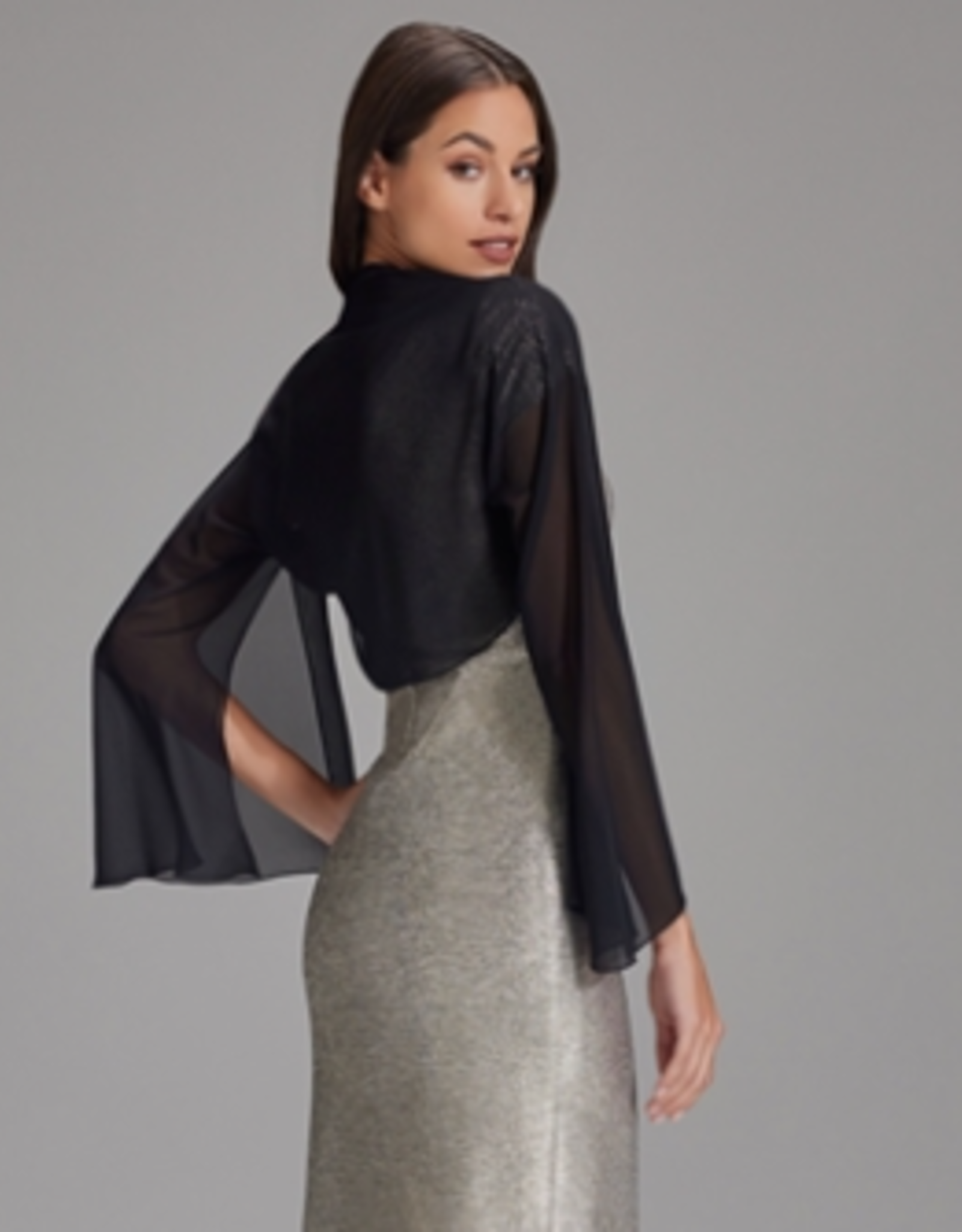 Swing Chiffon Bolero Mouwen Black