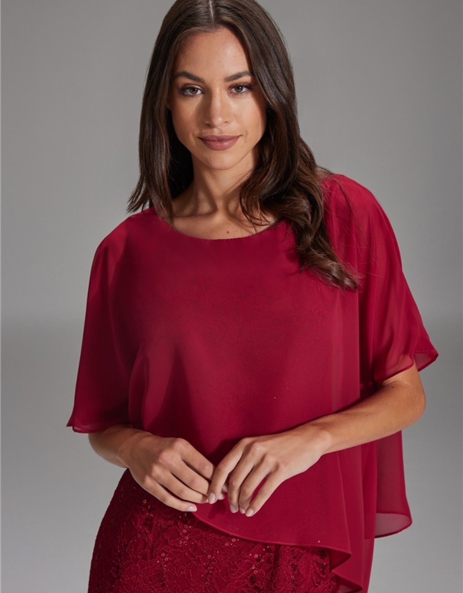 Swing Cocktail Jurk Met Voille Detail Rood