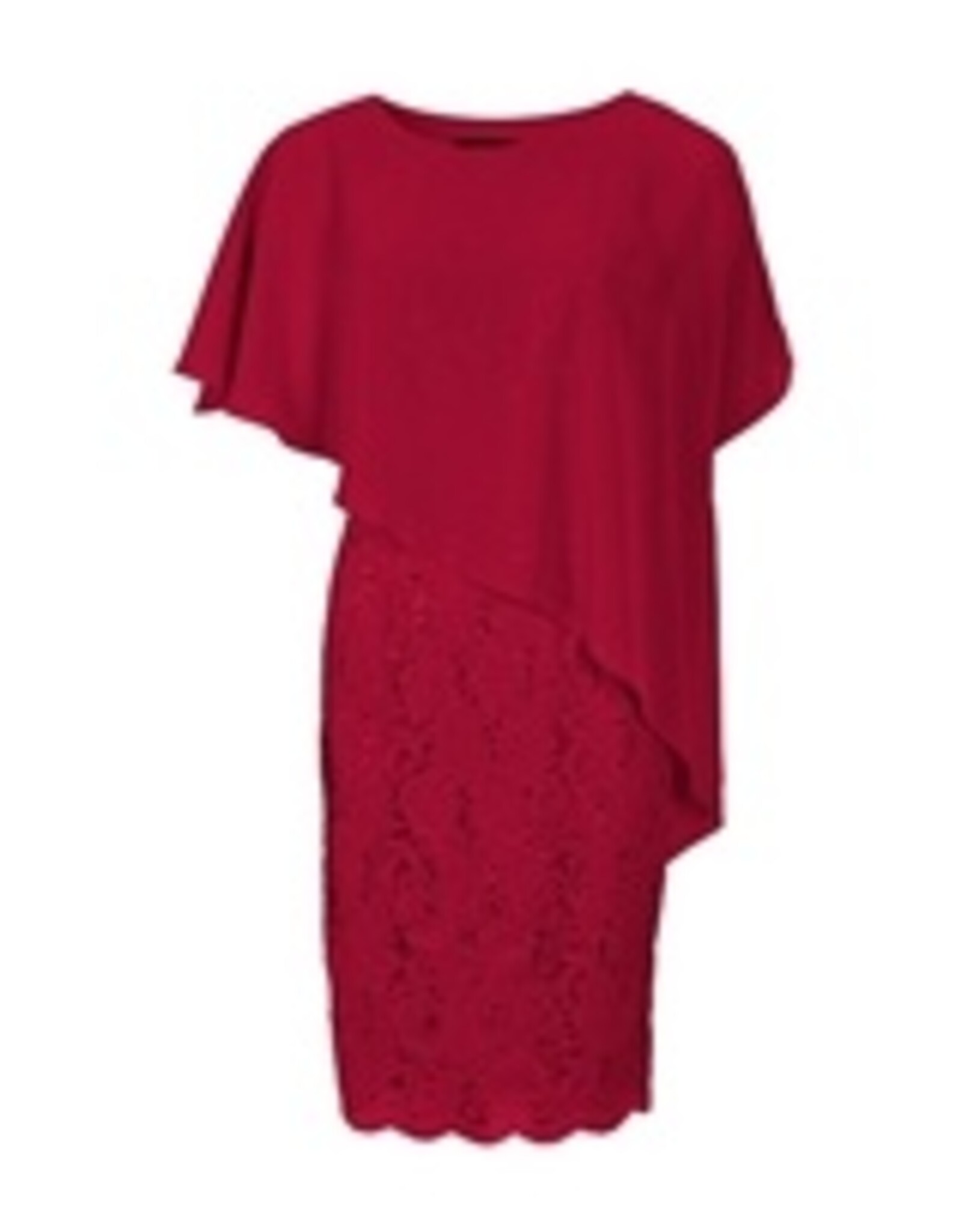 Swing Cocktail Jurk Met Voille Detail Rood