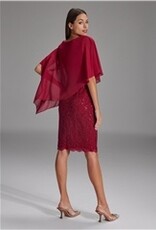 Swing Cocktail Jurk Met Voille Detail Rood