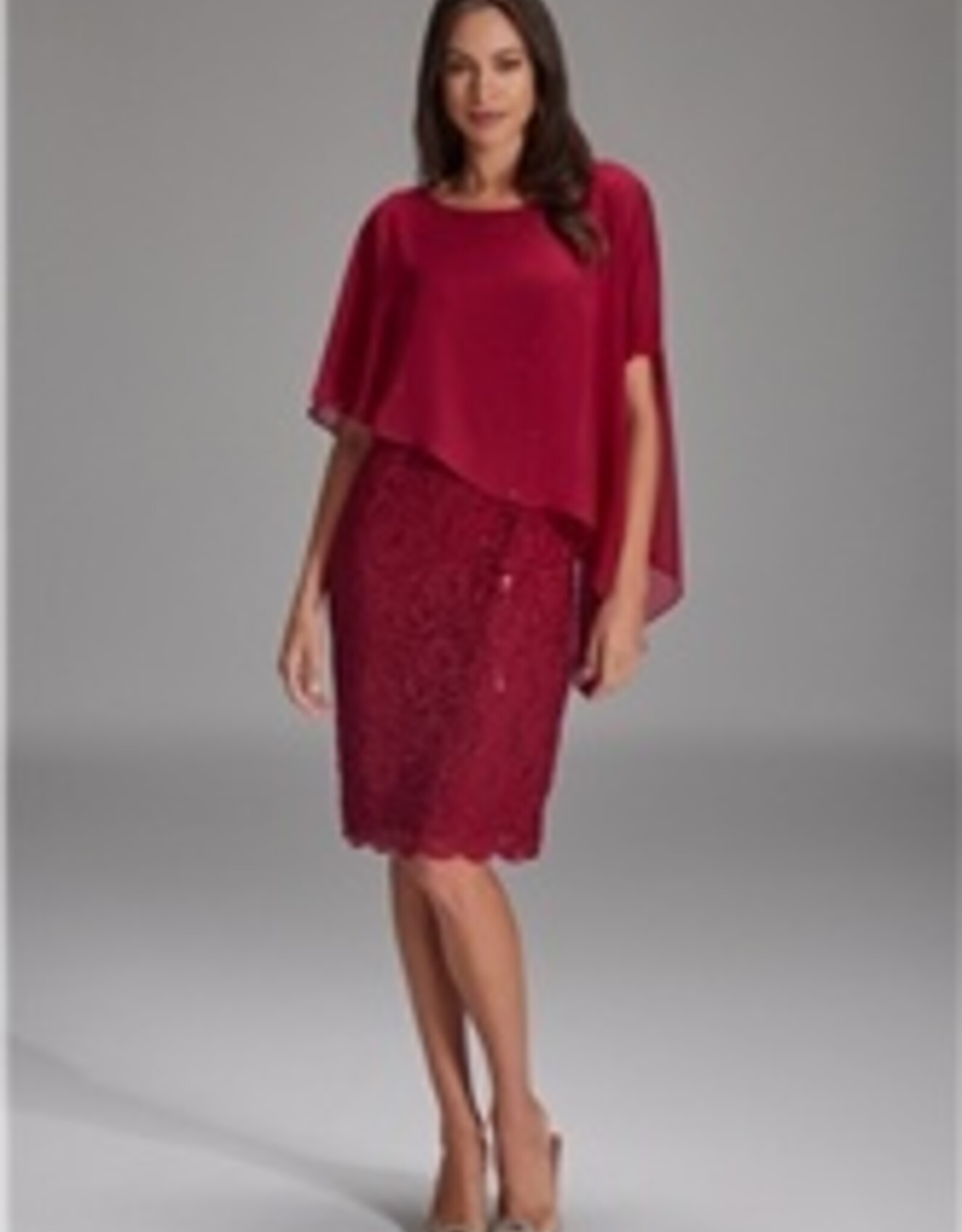 Swing Cocktail Jurk Met Voille Detail Rood