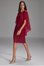 Swing Cocktail Jurk Met Voille Detail Rood
