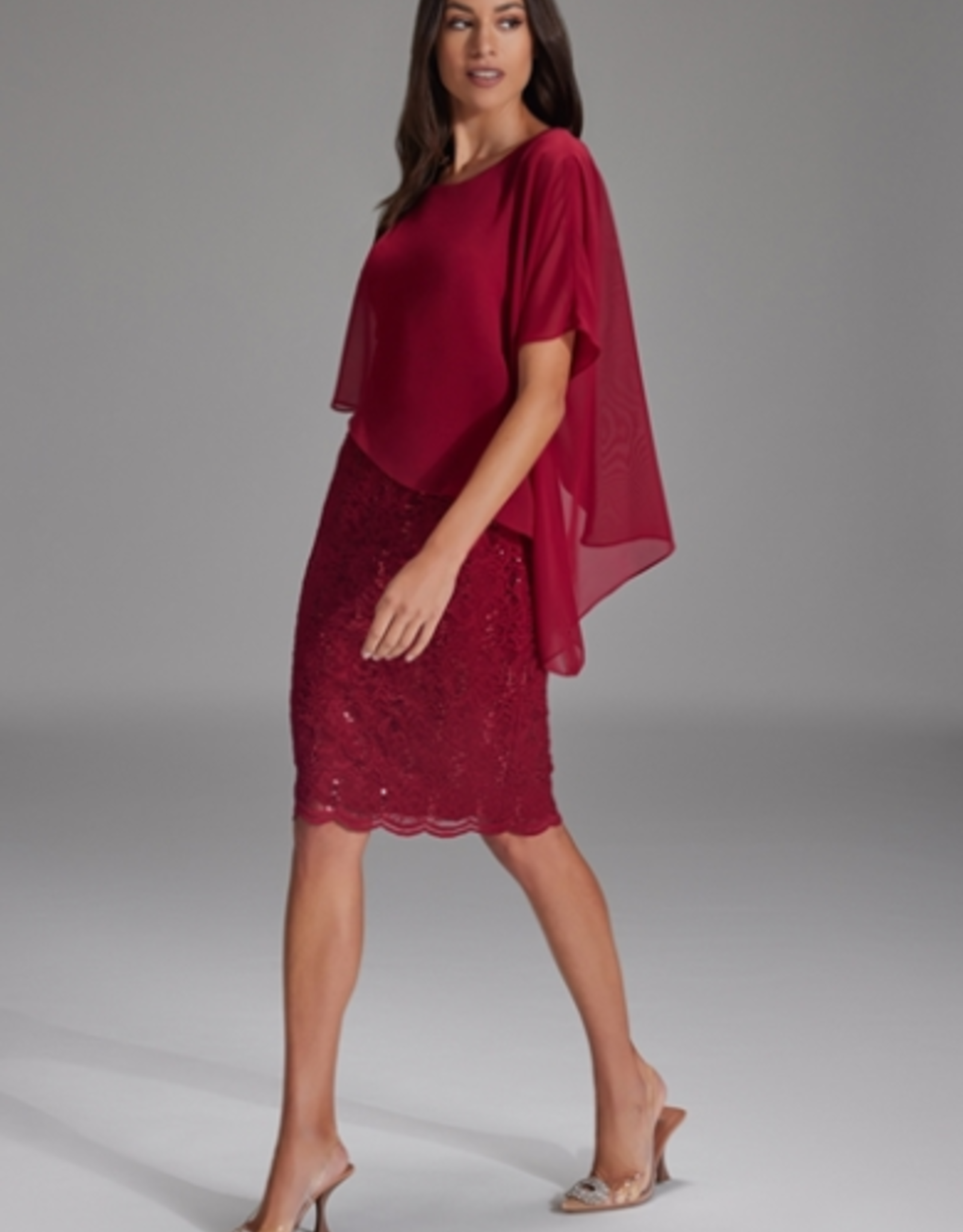 Swing Cocktail Jurk Met Voille Detail Rood