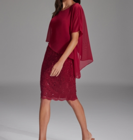 Swing Cocktail Jurk Met Voille Detail Rood