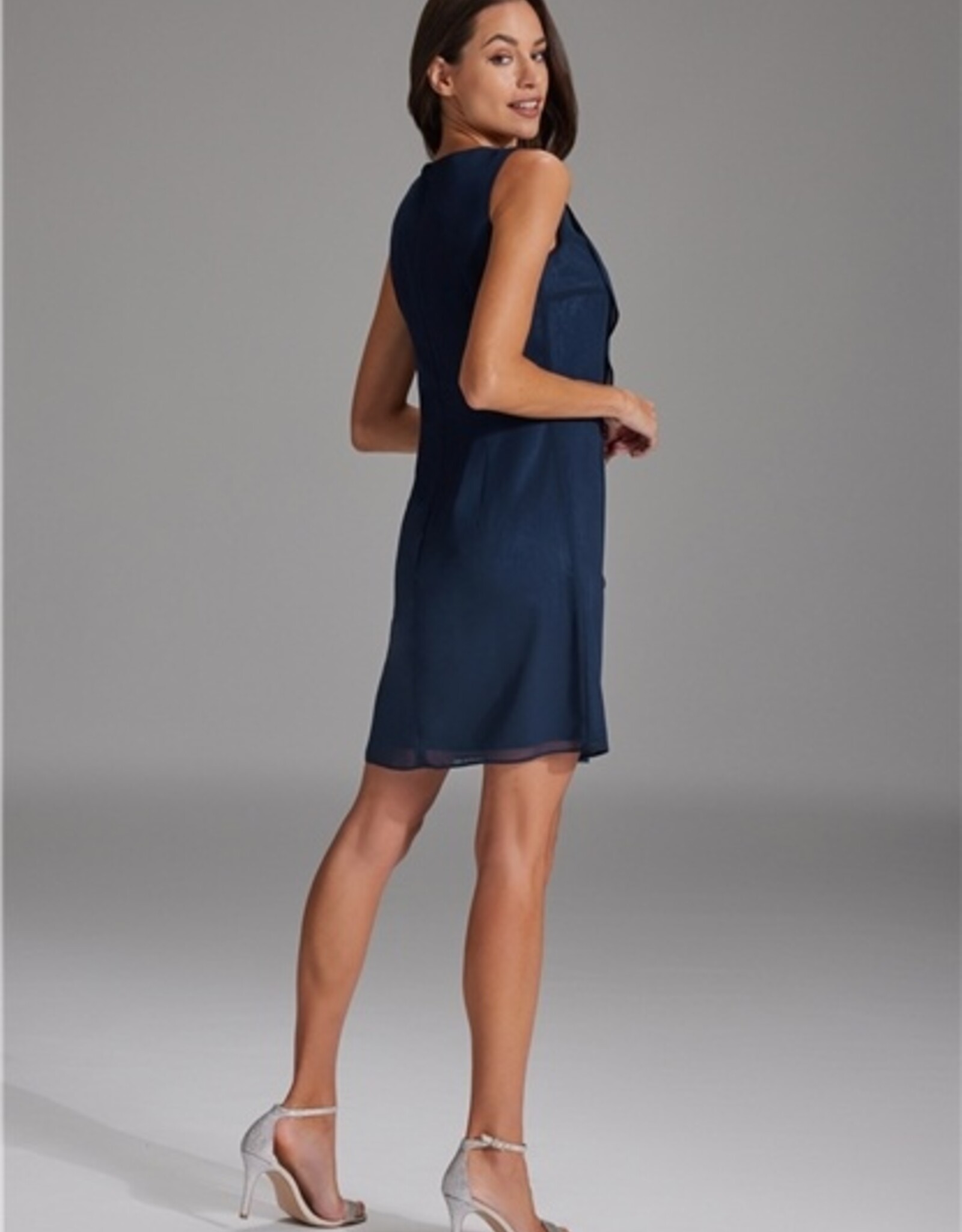Swing Cocktail Jurk Navy Chiffon