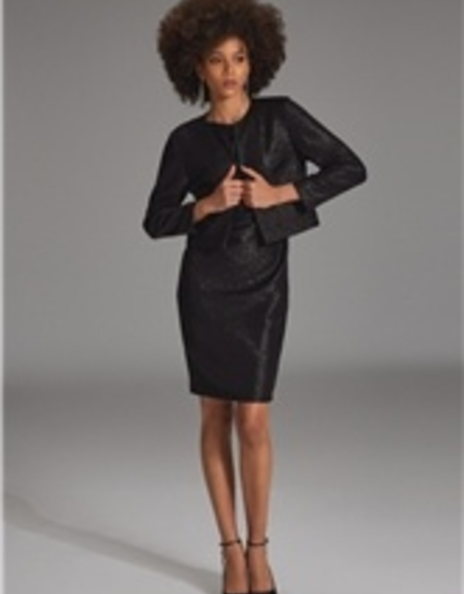 Swing Zwarte Bolero Boucle Optiek Glanzende uitstraling