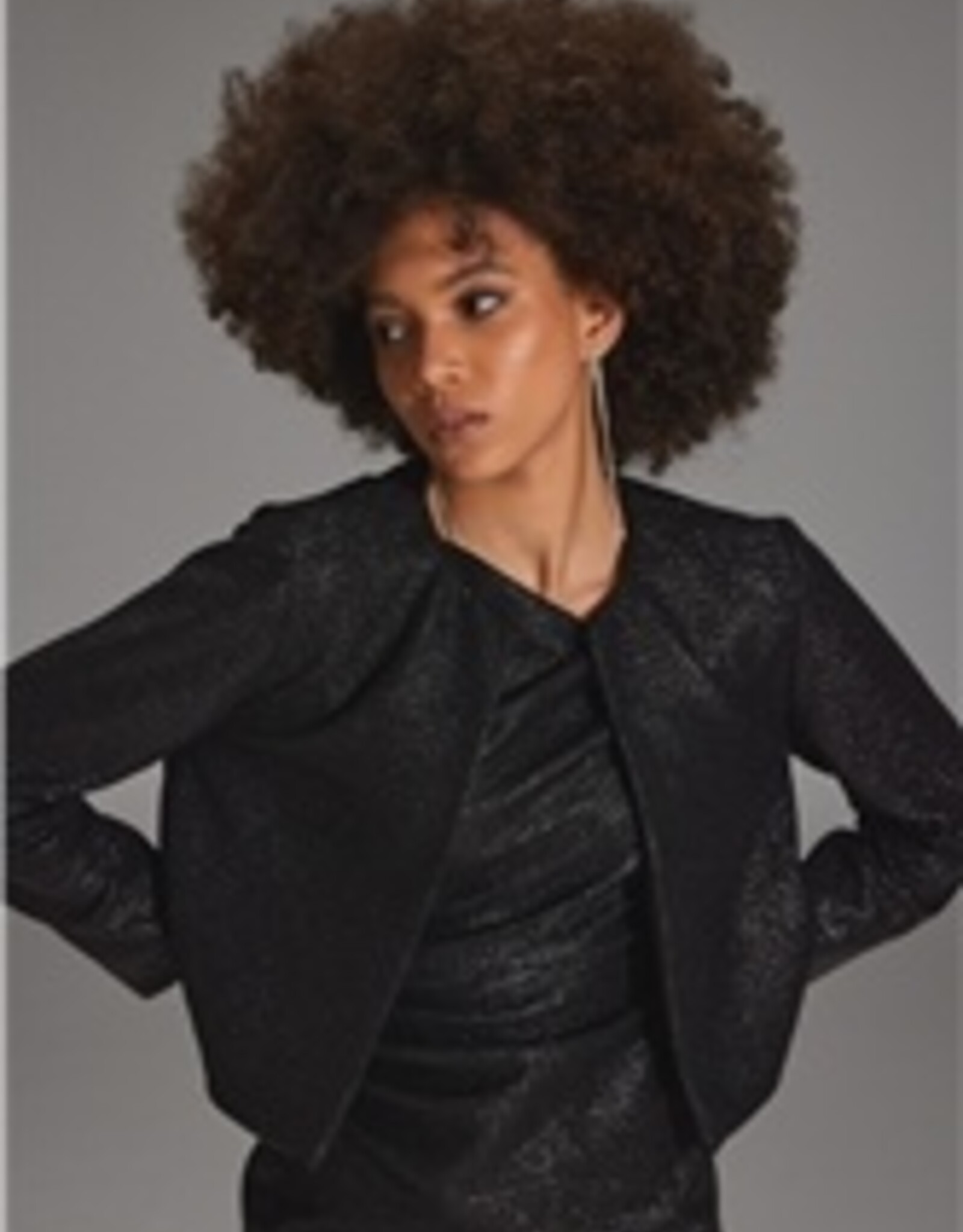 Swing Zwarte Bolero Boucle Optiek Glanzende uitstraling
