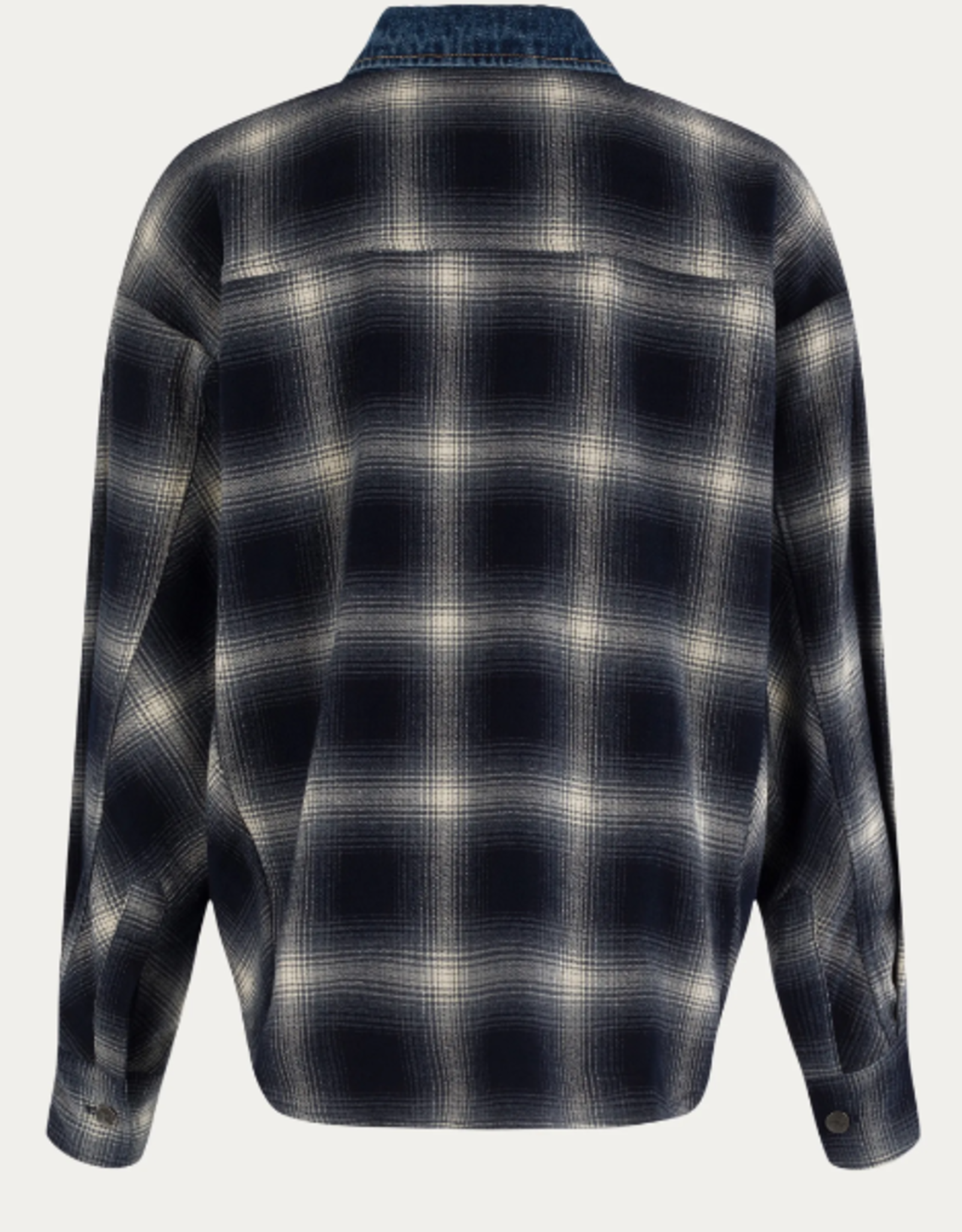 Anna Blue Blouse Jacketti Flannel Ruit Jeanszak Denim Check