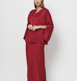 LaSalle Satin Skirt Red