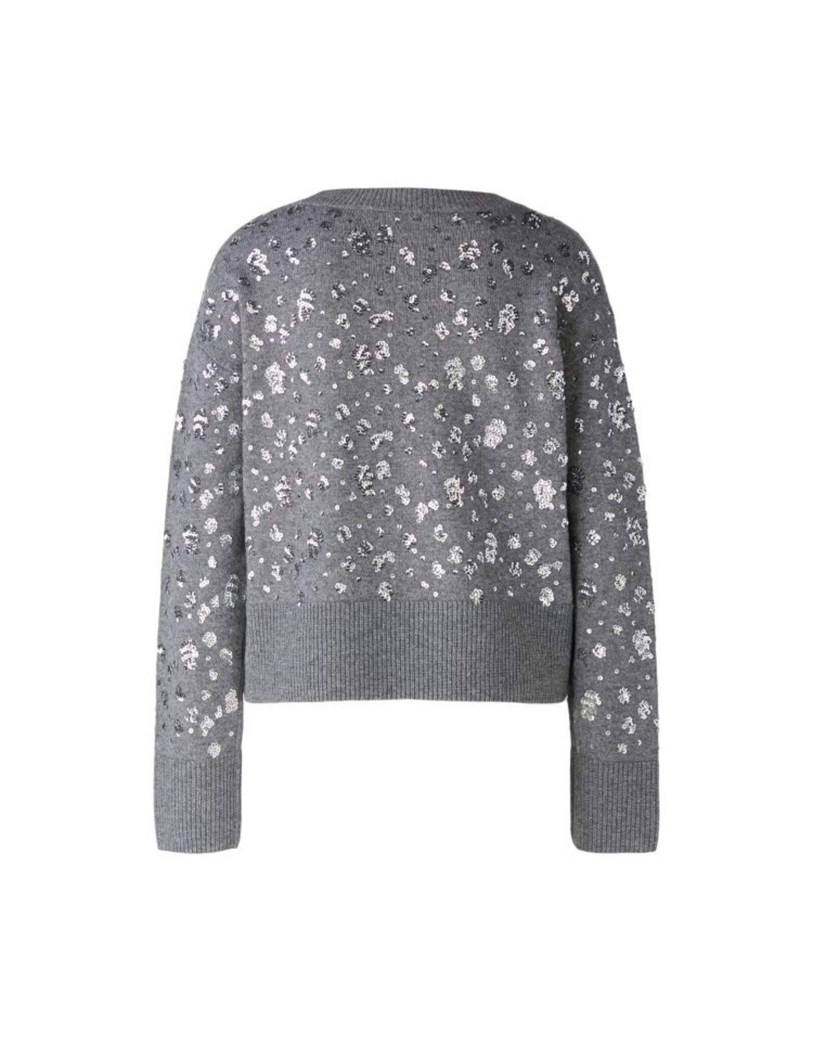Oui Pullover Grey Met Pailletten