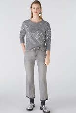 Oui Pullover Grey Met Pailletten