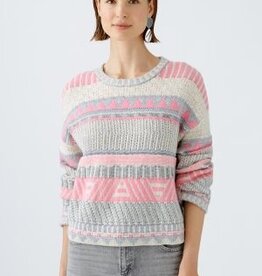 Oui Pullover Grijs Rose Beige