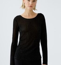 Oui T Shirt Black/Glitter Boomschors structuur met