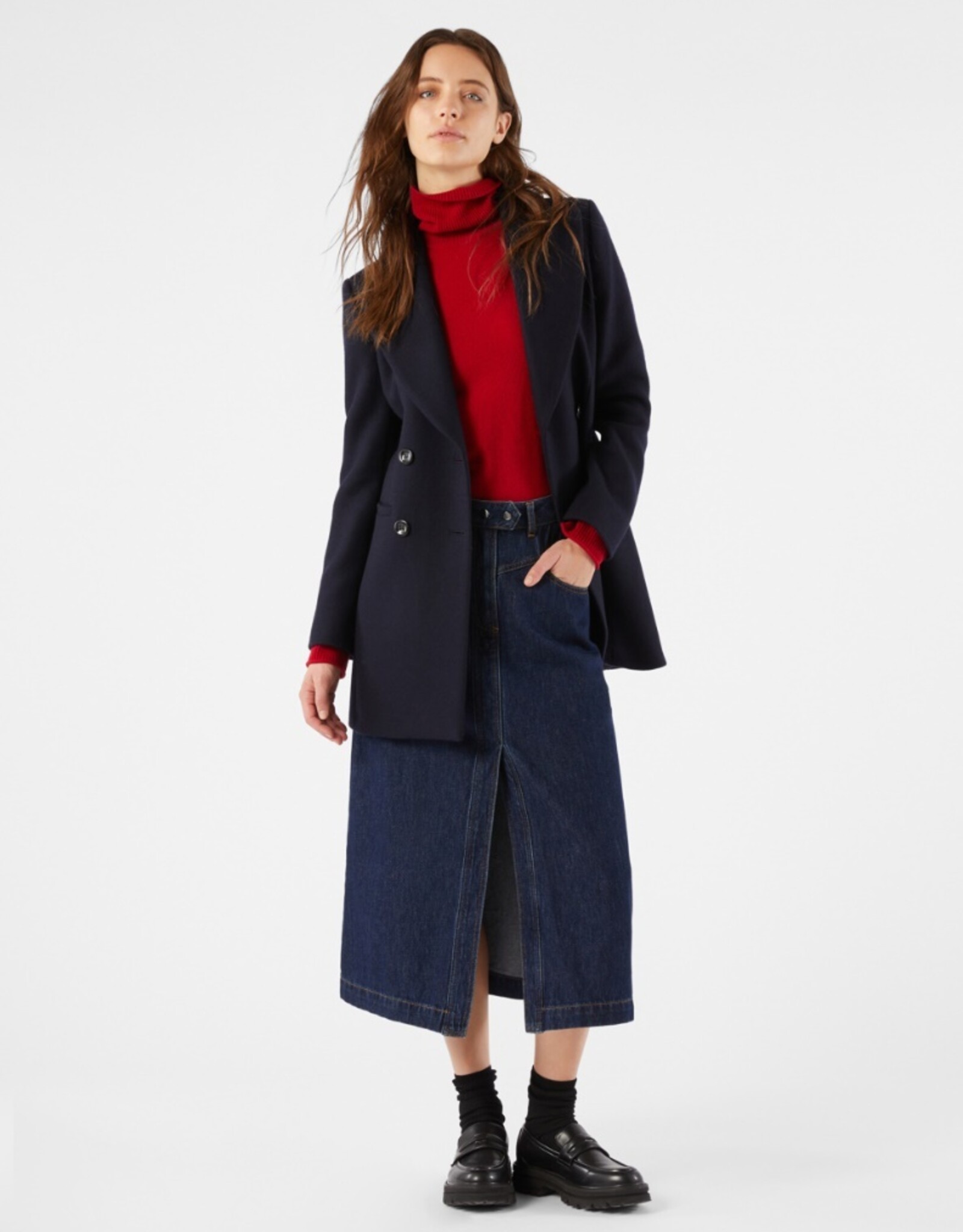 PENNYBLACK Mantel Marine Wol Double Breasted