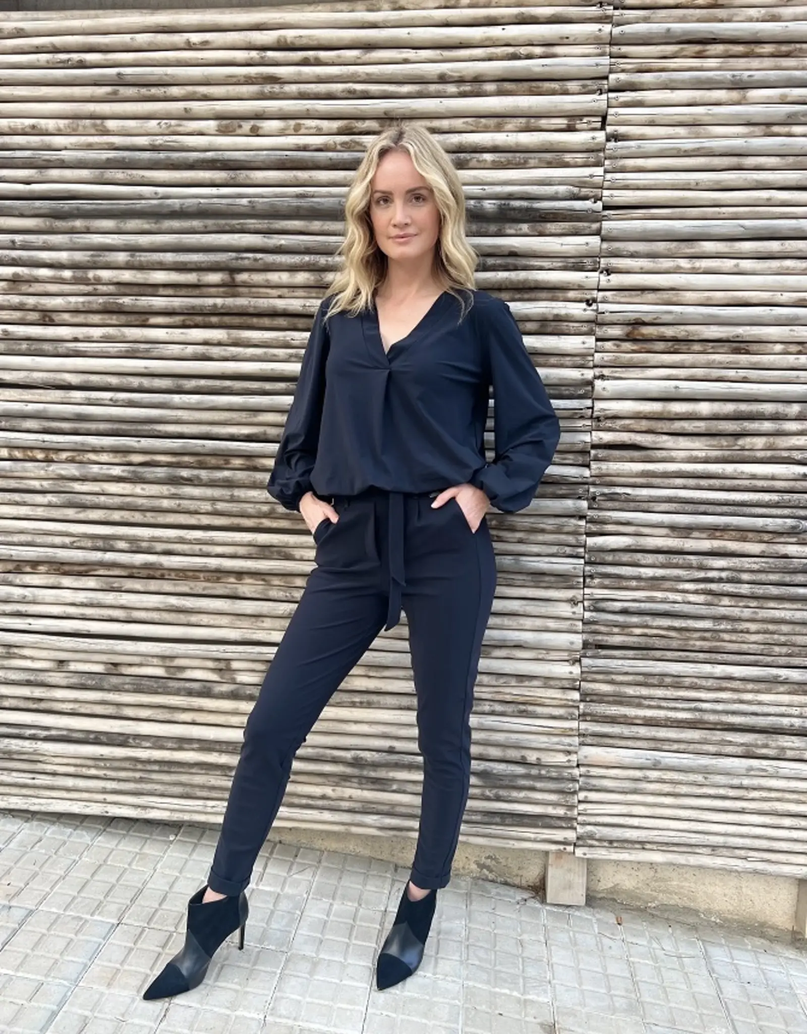 D'etoilles Casiopé Antigua broek bandplooi navy