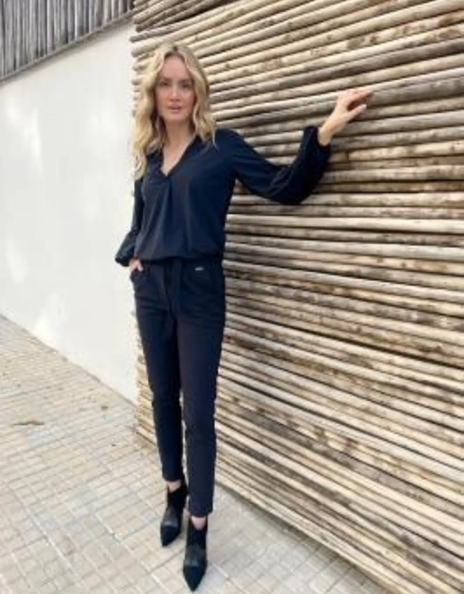 D'etoilles Casiopé Antigua broek bandplooi navy