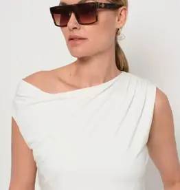 LaSalle Top Dubbel front  Mouwloos Off White