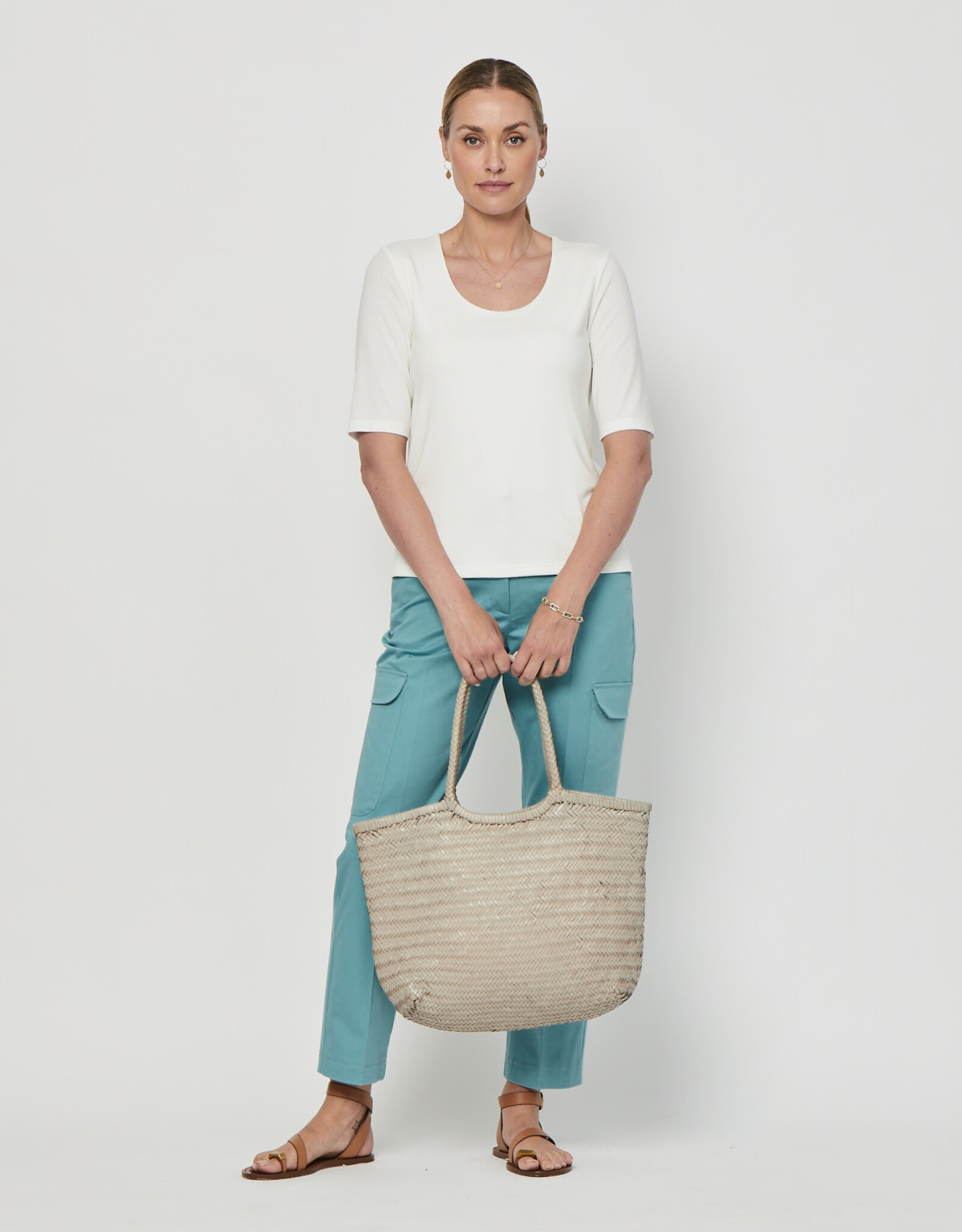 LaSalle Top KM Ronde  Hals Off White