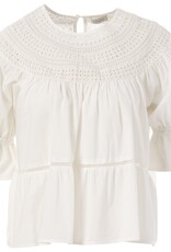 JcSophie Gala Blouse Wit Broderie A-Lijn