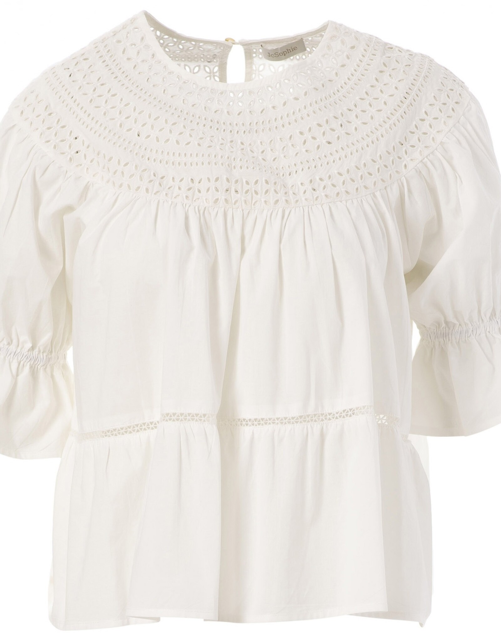 JcSophie Gala Blouse Wit Broderie A-Lijn