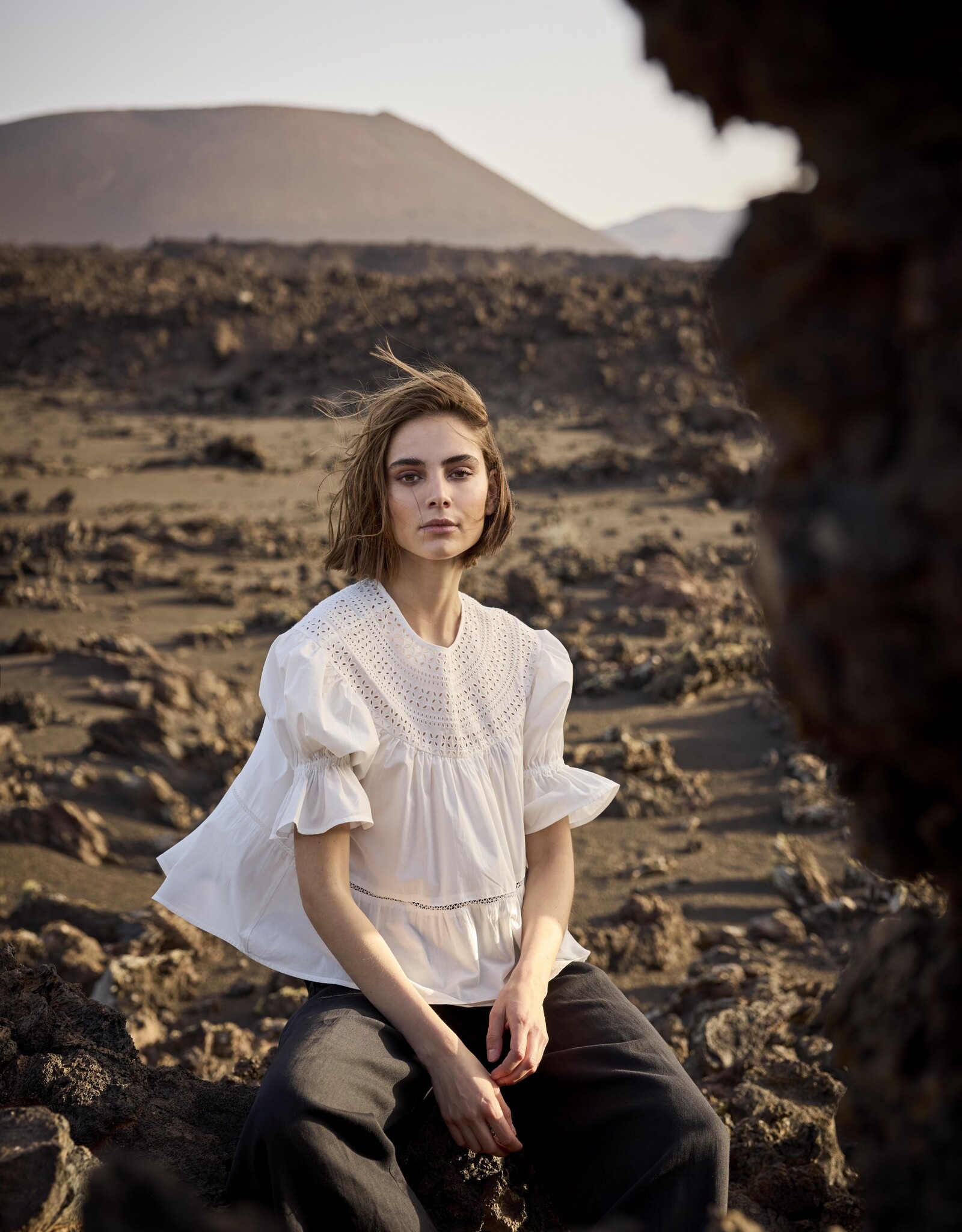 JcSophie Gala Blouse Wit Broderie A-Lijn