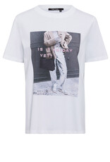 Marc Aurel Thema Silver Dust Paperback T Shirt Wit Met Opdruk