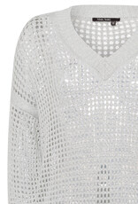 Marc Aurel Thema Silver Dust Pullover Siilver open gewerkt V Hals