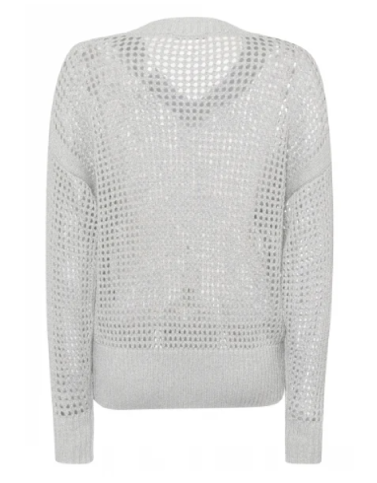 Marc Aurel Thema Silver Dust Pullover Siilver open gewerkt V Hals