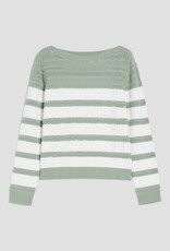 PENNYBLACK Pullover Grazia Streep Jade Wit Steentjes PENNYBLACK Pullover Grazia Streep Jade Wit Steentjes