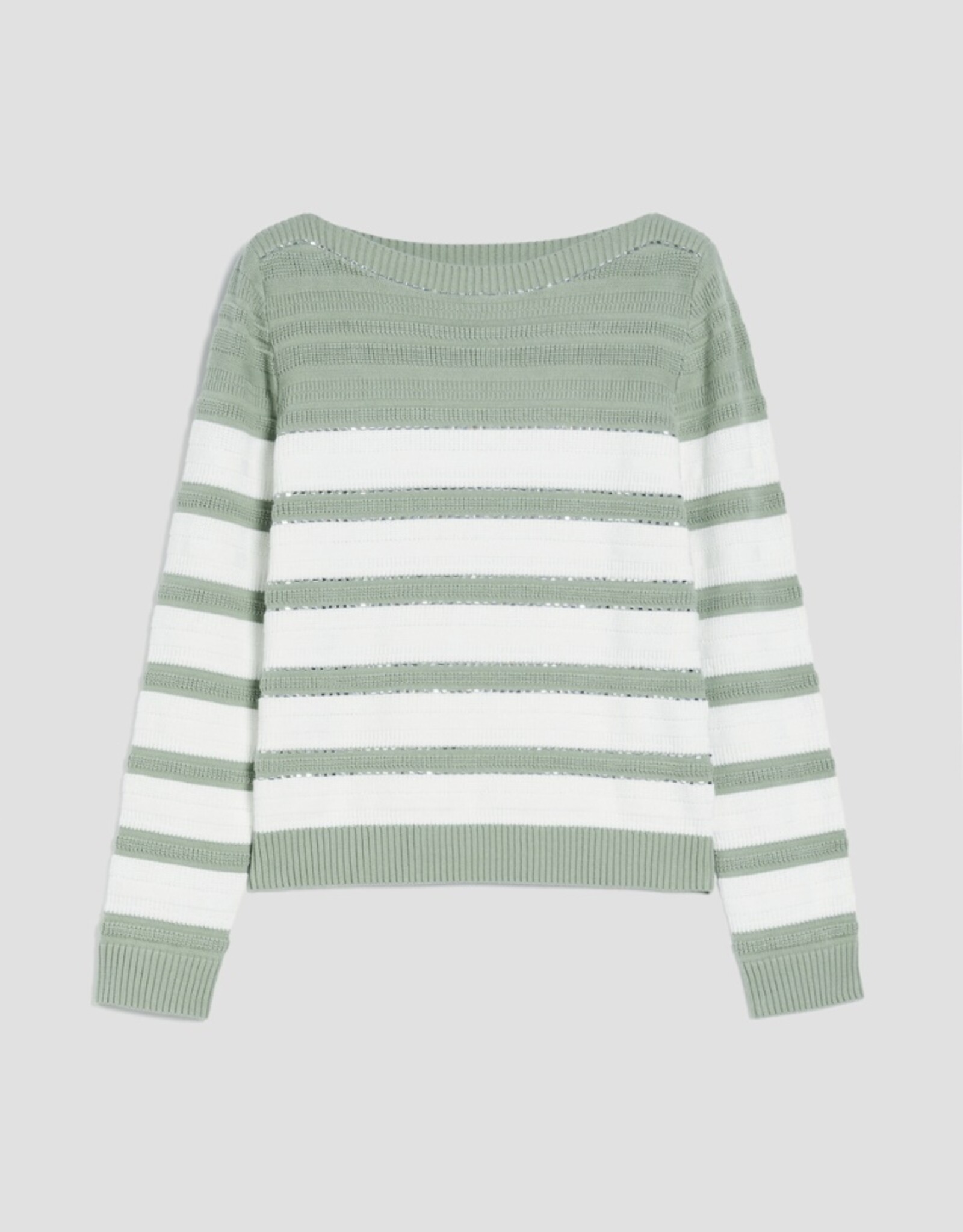 PENNYBLACK Pullover Grazia Streep Jade Wit Steentjes