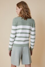 PENNYBLACK Pullover Grazia Streep Jade Wit Steentjes PENNYBLACK Pullover Grazia Streep Jade Wit Steentjes