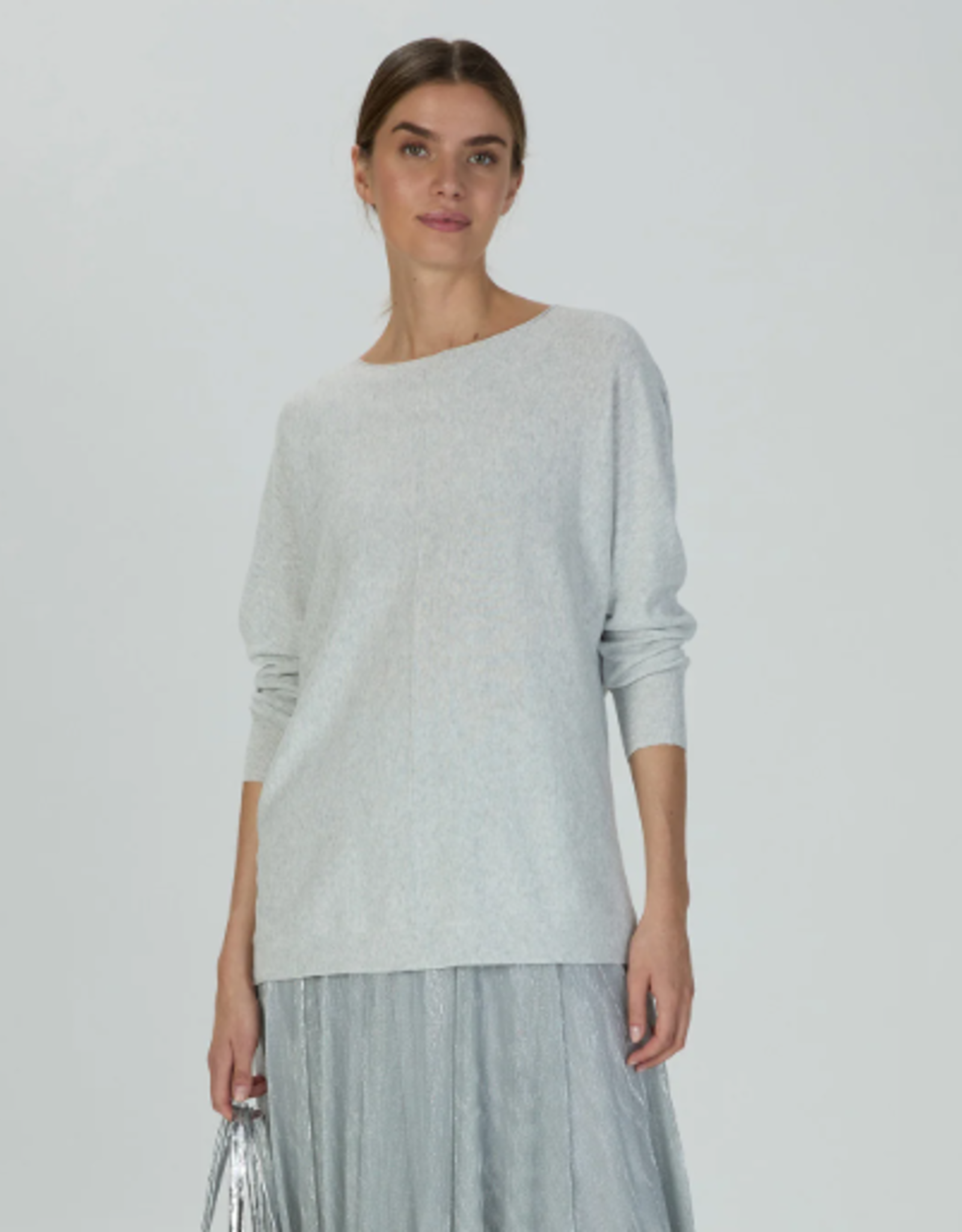 Marc Aurel Thema Silver Dust Pullover Siilver Ronde Hals