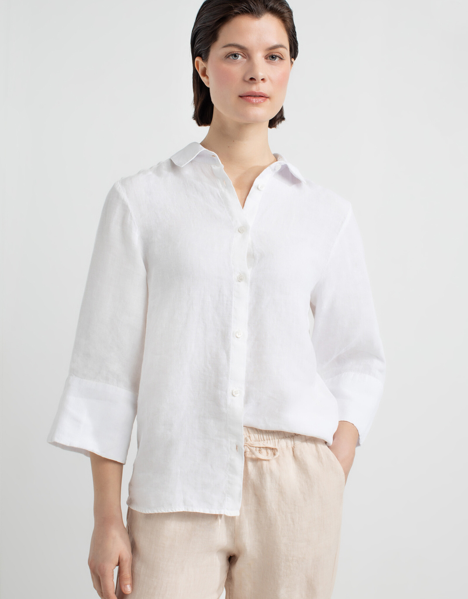Josephine &CO Blouse Dillon Linnen 3/4 Mouw Omslag White