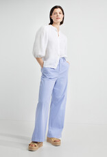 Josephine &CO Blouse Jolene Ronde Hals  Linnen 3/4 Pofmouw  White