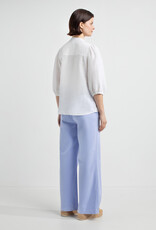 Josephine &CO Blouse Jolene Ronde Hals  Linnen 3/4 Pofmouw  White