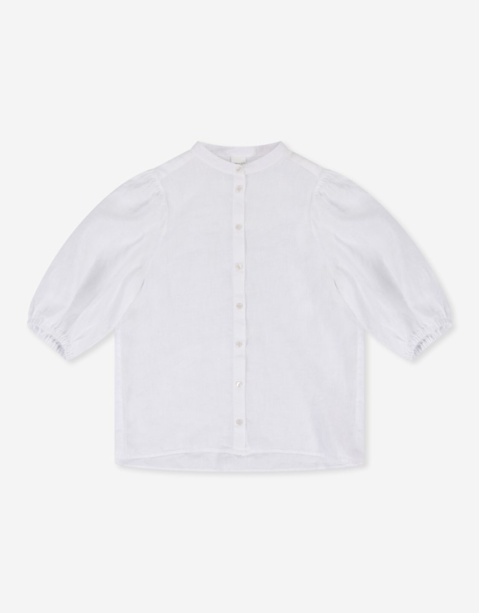 Josephine &CO Blouse Jolene Ronde Hals  Linnen 3/4 Pofmouw  White