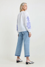 Josephine &CO Blouse Jet  Lavender Borduur Print Op De Mouw.