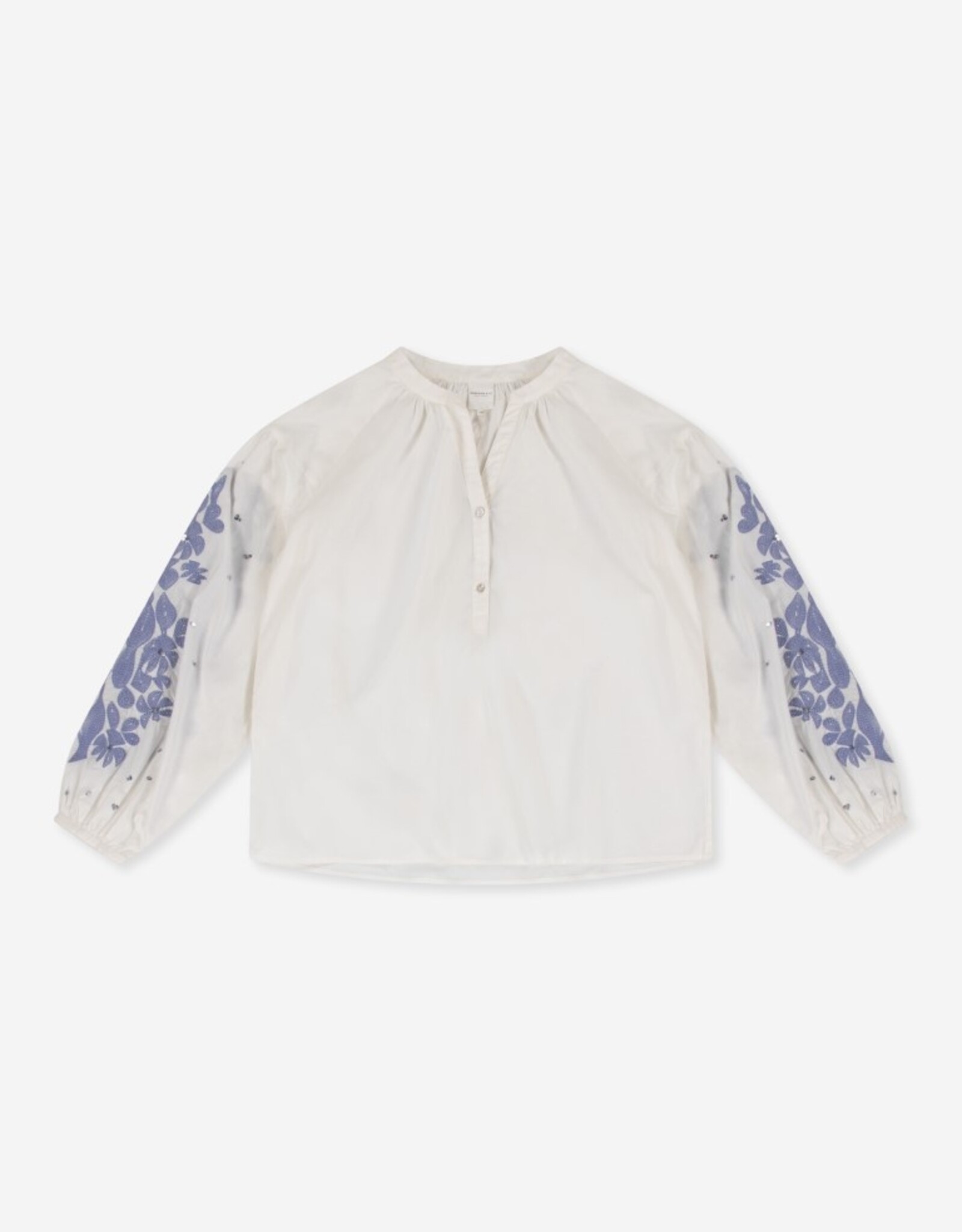 Josephine &CO Blouse Jet  Lavender Borduur Print Op De Mouw.