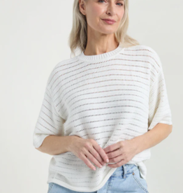Josephine &CO Pullover Joyce  Kort Wijd Model Opengewerkt White