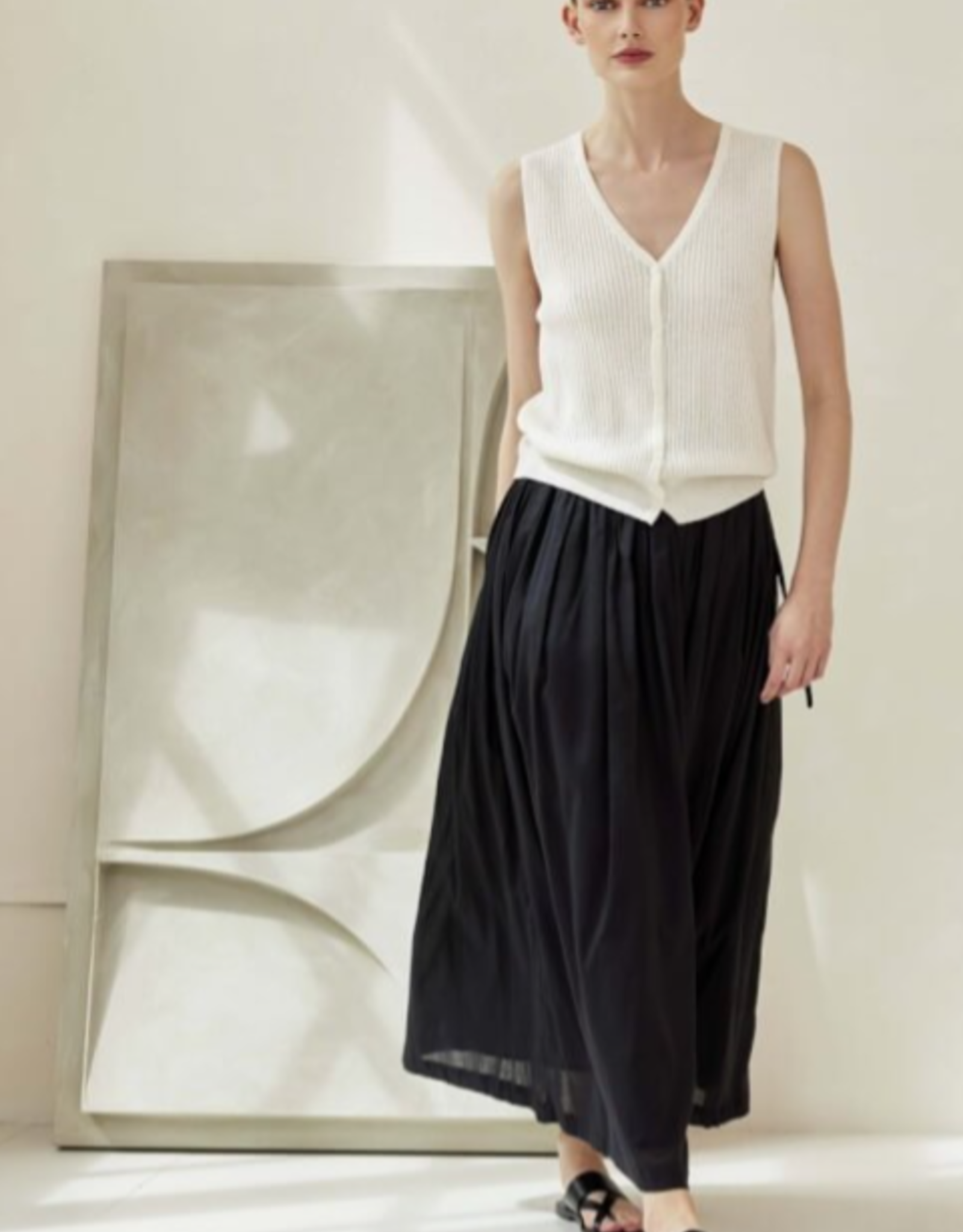 JcSophie Rok Claire Wijd Geplooide Taille Black