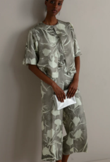 Maria Bellentani Pantalon Biarritz Grijs Wit Print