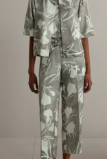 Maria Bellentani Pantalon Biarritz Grijs Wit Print