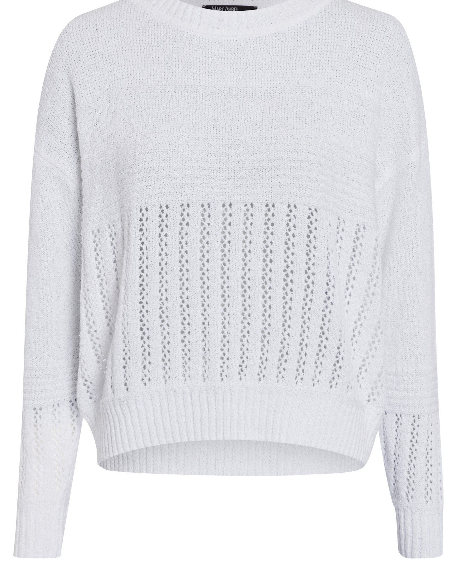 Marc Aurel Thema Sky White Pullover Ajour Gebreid