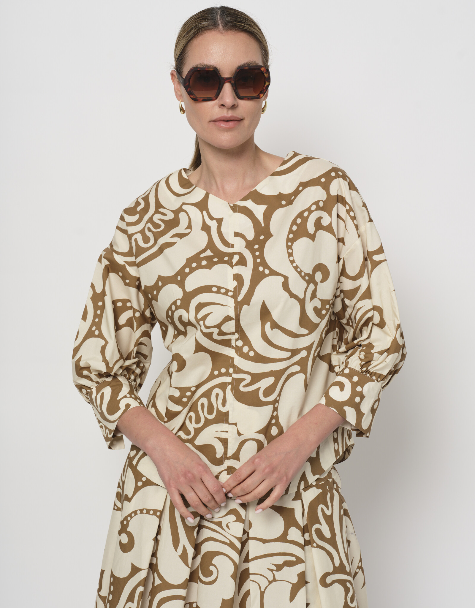 LaSalle Blouse V-H Pofmouw Print Kenya