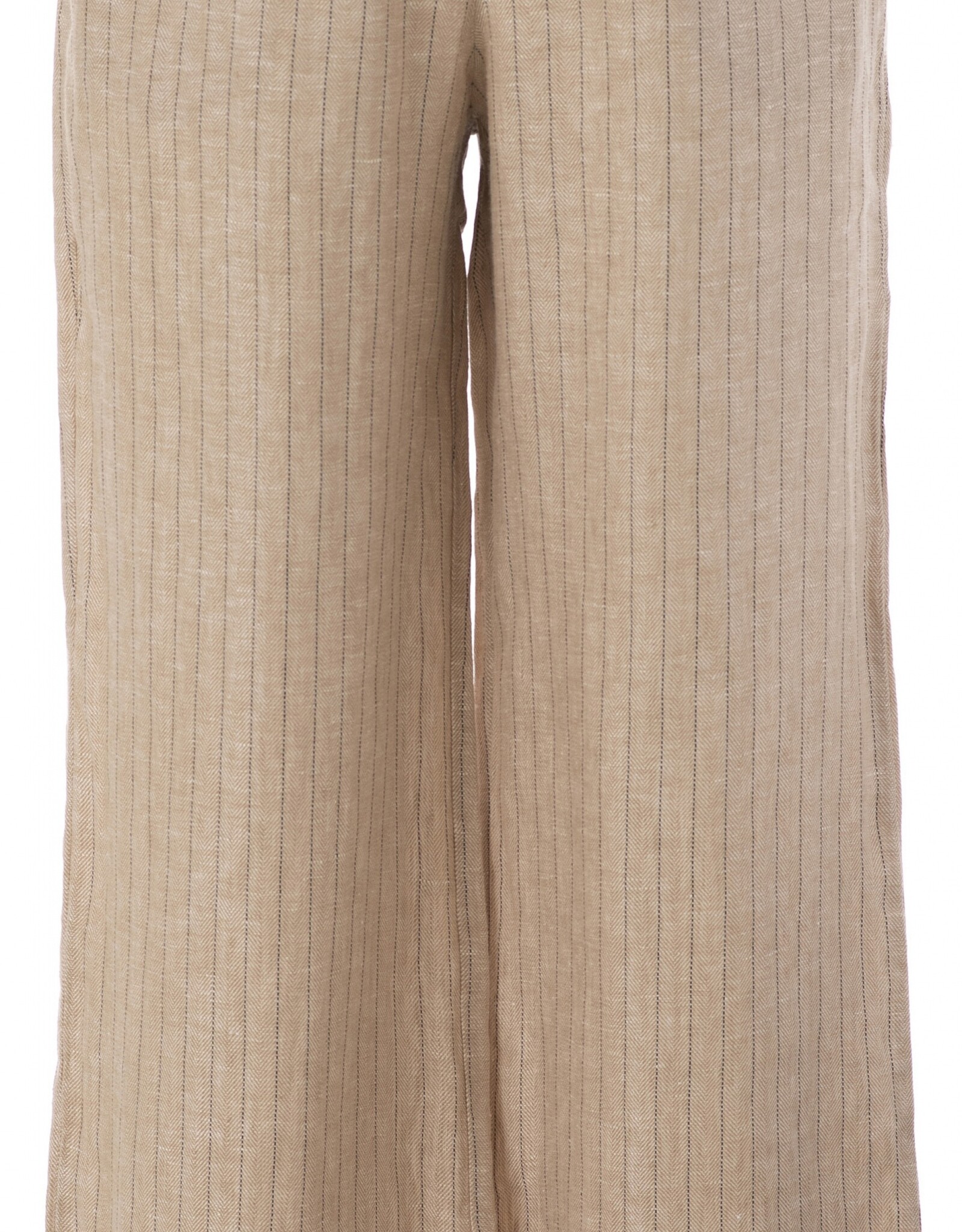 JcSophie Pantalon Garland Wijd met Krijtstreep  Sand