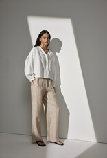 JcSophie Pantalon Garland Wijd met Krijtstreep  Sand