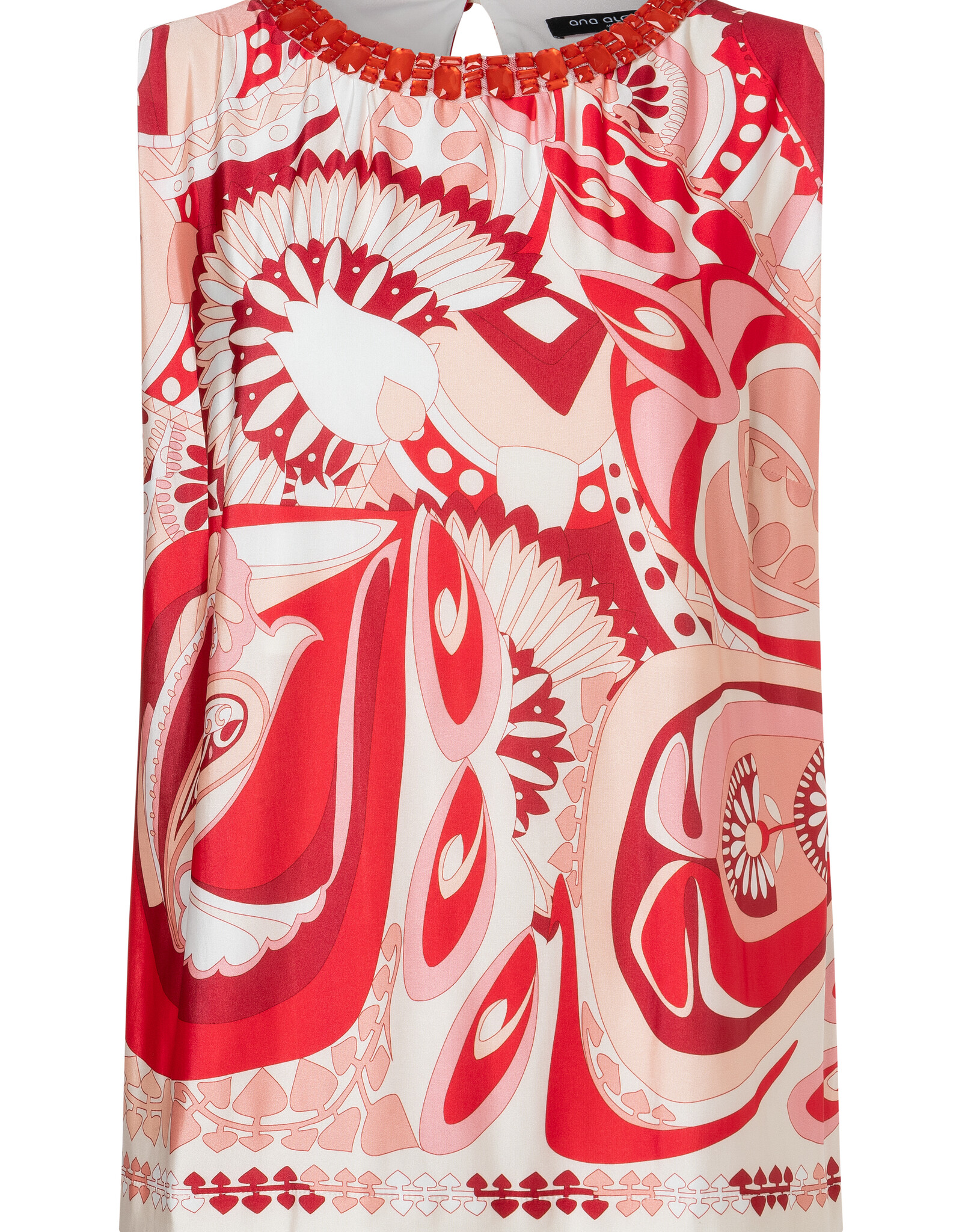 Ana Alcazar Top Rode Print Mouwloos