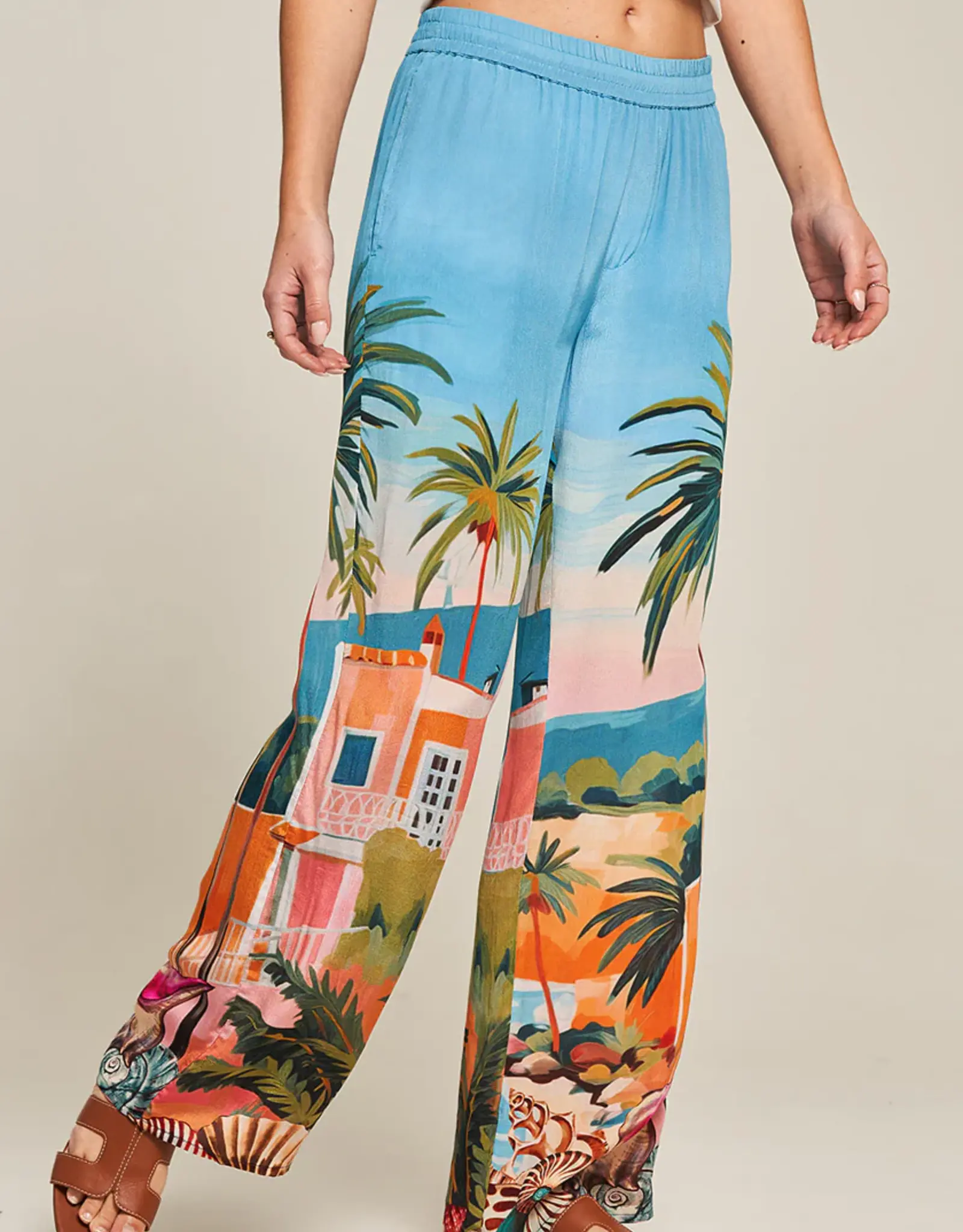 Princess goes Hollywood Pantalon Miami Wijd  Model Aqua  Print